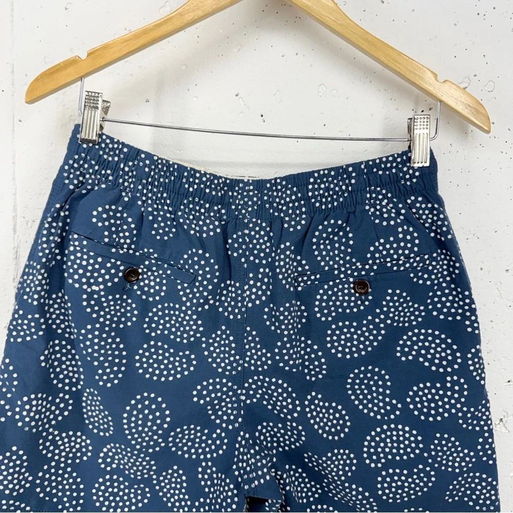 J. Crew men's size Small blue and white paisley lined dock shorts